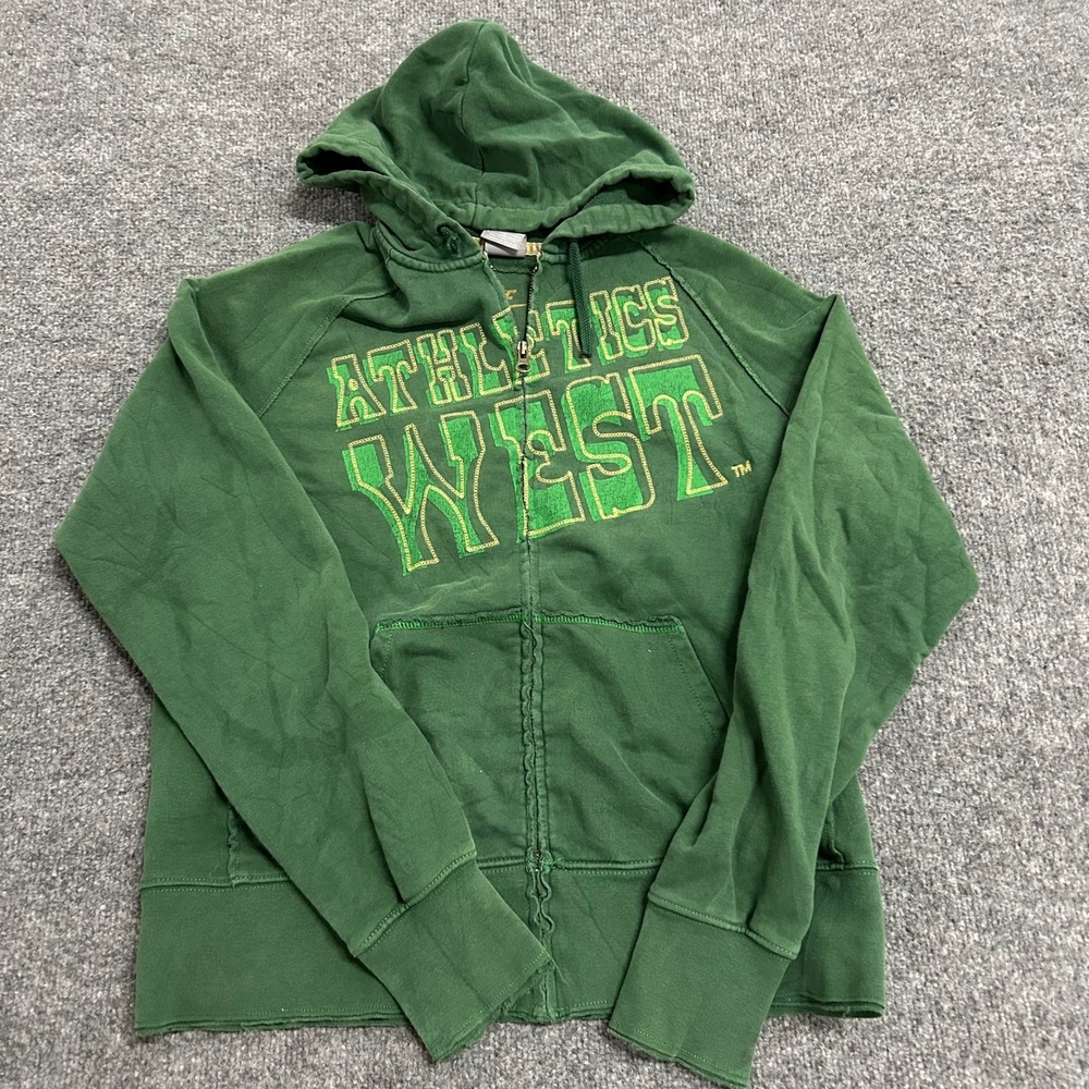 Nike Hoodie Womens Size XL Green Athletics West Full Zip Graphic Sweatshirt Good